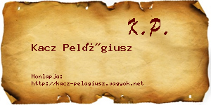 Kacz Pelágiusz névjegykártya